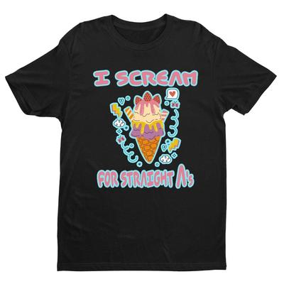 Urlo per T-shirt Dritta, Maglietta Gelato, Magliette Gelato, Gelato Vintage