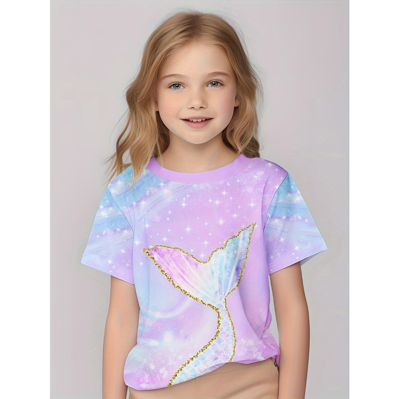 

Детская одежда Одежда для девочек Футболка с коротким рукавом для девочек Милый топ с принтом животных для девочек Детская летняя одежда Одежда для девочек 160CM