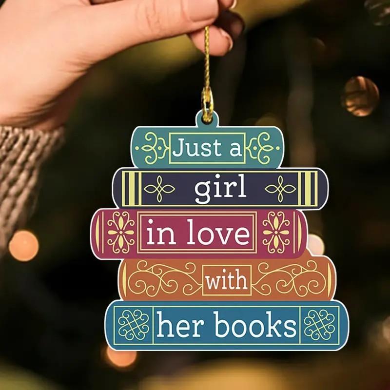 2D Acrylic 'Just A Girl in Love with Her Books', Automotive Interior Decoration, Party Living Room Bookshelf Entryway Home