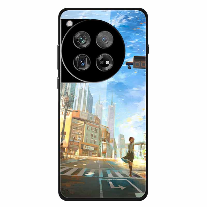 For Oneplus 12 12R Case Tempered Glass Luxury Hard Back Cover for Oneplus 12 12RCases Space Soft Bumpers for One Plus 12 5G Wolf