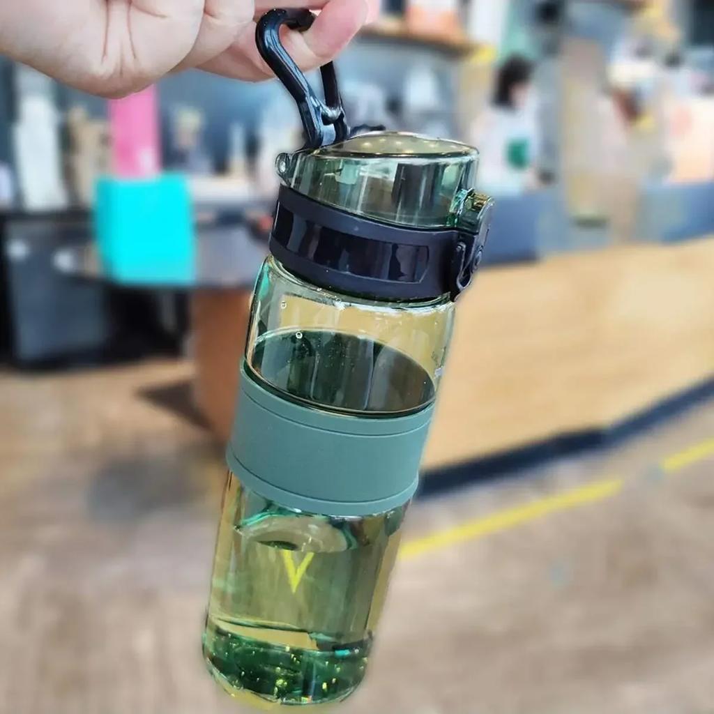 1pc-Portable Sports Water Bottle Bounce Student Water CupHandle Portable Outdoor Travel Gym Plastic Cup