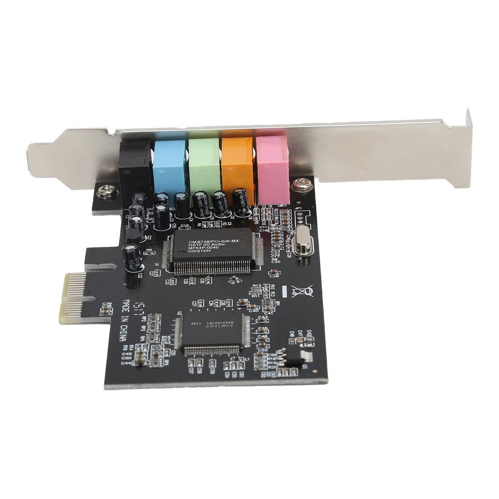 Sound Card PCIe5.1 Internal MultiChannel Sound Chip Express Adapter with Compact Disc for Desktop