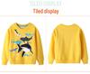Boys' Luminous Shark Party Hoodie – European & American Style, Round Neck, Autumn Top for Small & Medium Kids.