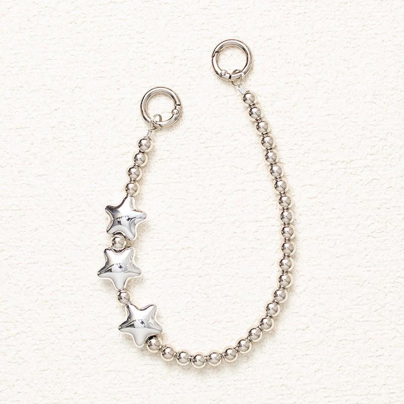 Hart Kristal Kralen Mobiele Telefoon Polsband met Metalen Gesp