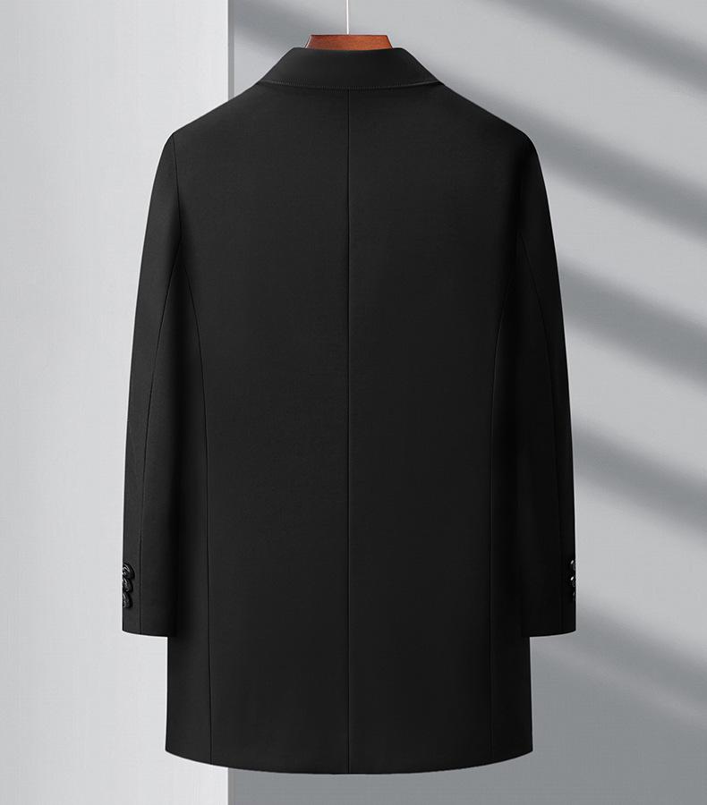 Winter Mid-length Business Coat for Middle-aged Men with Warm Mink Velvet Lining