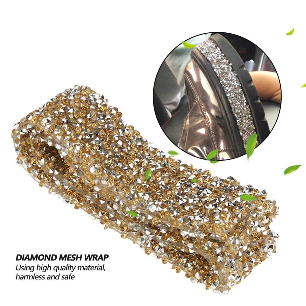 1pcs Sparkling Crystal Rhinestone Ribbon Multi-Function Crystal Rhinestone Ribbon  Arts Crafts кристально-желтый