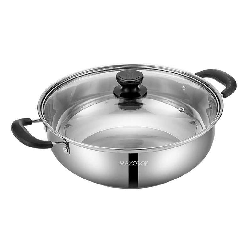 MAXCOOK 28cm 304 Stainless Steel Hotpot with Lid