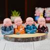 2Pcs Lovely Small Kungfu Monks Maitreya Buddha Resin Handicrafts