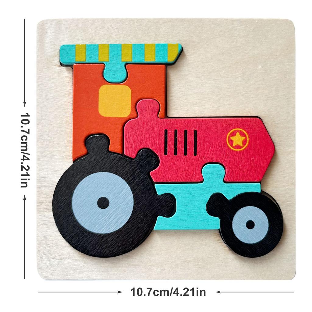 1pc 10.7cm Colorful 3D Puzzles for Kids Cartoon Animals Jigsaw Puzzle Games Children Educational Wooden Toys