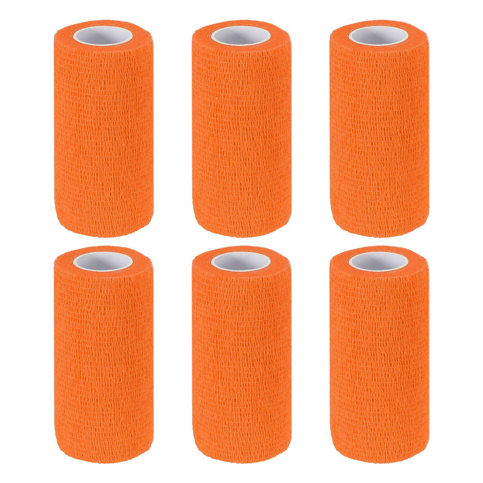 

PATIKIL x Bandage Elastic Wrap Tape for Stretching Athletic Sports Wrist Ankle Orange 4 177 Self-Adhesive Wraps, 6-Piece Self-Breathing оранжевый