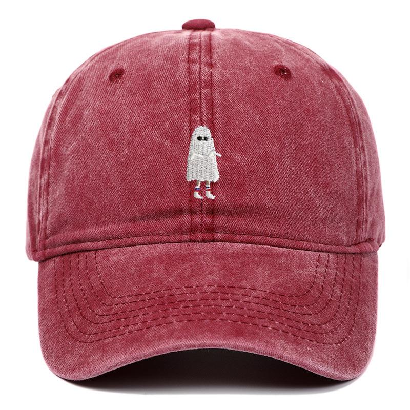 Halloween Geist Gestickte Baseballkappe Geeignet für Verschiedene Anlässe Modische Verstellbare Leichte Kappe