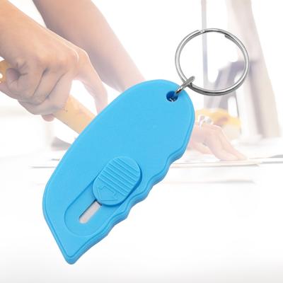 Mini Portable Solid Color Paper Cutter Parcel Knife Key Holder Cutting Tool