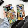 Italian Sicilian Style Floral Pattern Soft Phone Case for Xiaomi Redmi Note 12 13 14 15 Pro Plus 11 12S 11S 11T 10 4G Black Cove