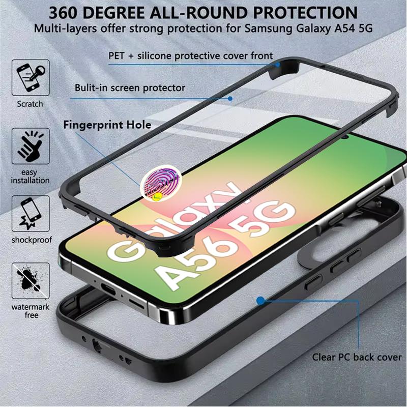 360 Protection Case For Samsung Galaxy A56 5G Transparent TPU Cover For Smaung A56 A36 A26 A16 Screen Protector Shockproof Case