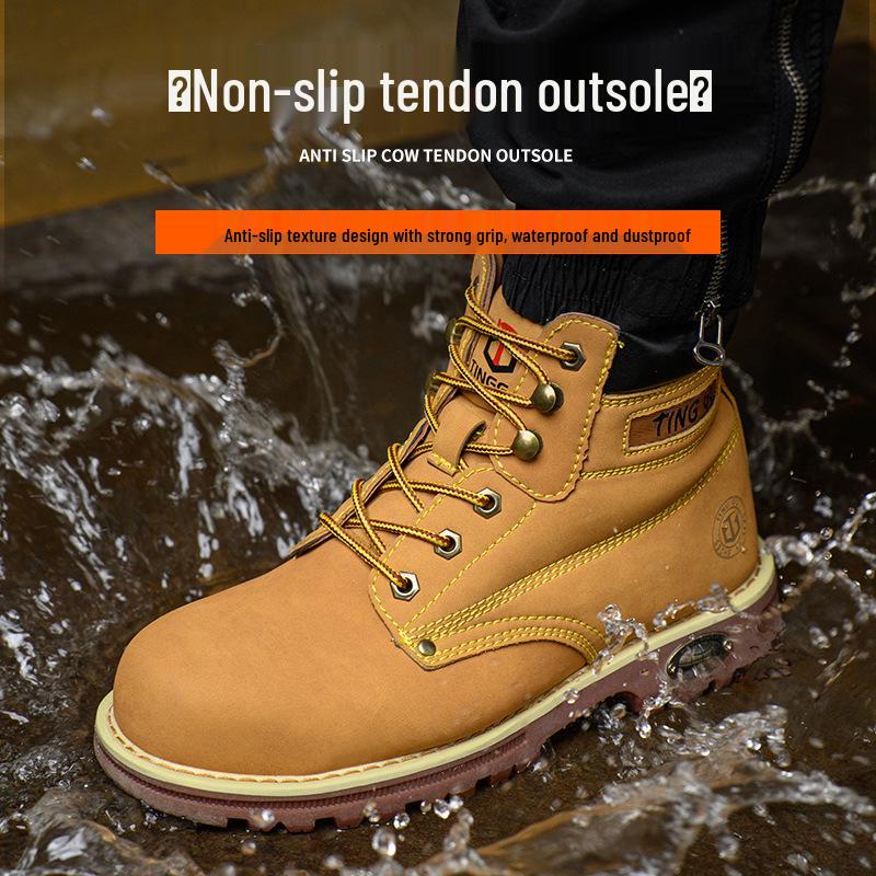 Steel Toe Cap Safety Shoes: Men’s Anti-Smash, Anti-Puncture, Slip-Resistant, Wear-Resistant, Year-Round Protection.