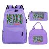Fun Mexico Brazil Letter Print 3pcs Set Backpack Soccer Lover Kids Boys Girls Bagpack Pen Bag and Lunch Bags Suit Gifts