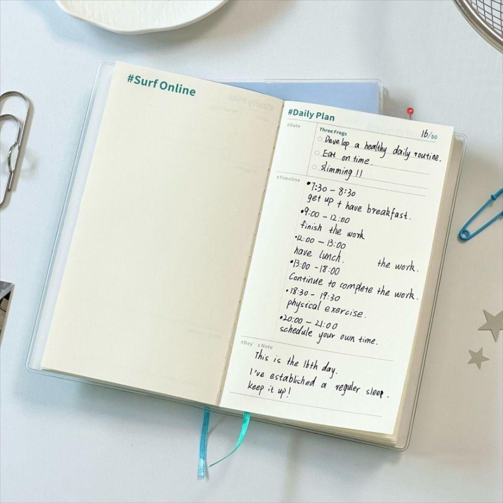 PU Leather Schedule Notebook 50 Days To Do List Notepad Portable Agenda Book  Students