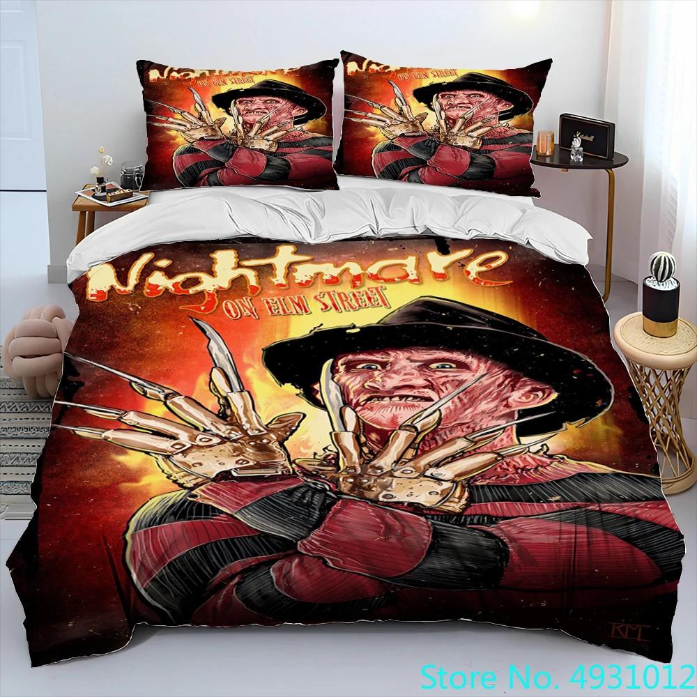 Horror Movie Character Chucky Saw Comforter Bedding Set,Duvet Cover Bed Set Quilt Cover Pillowcase,King Queen Size Bedding Set
