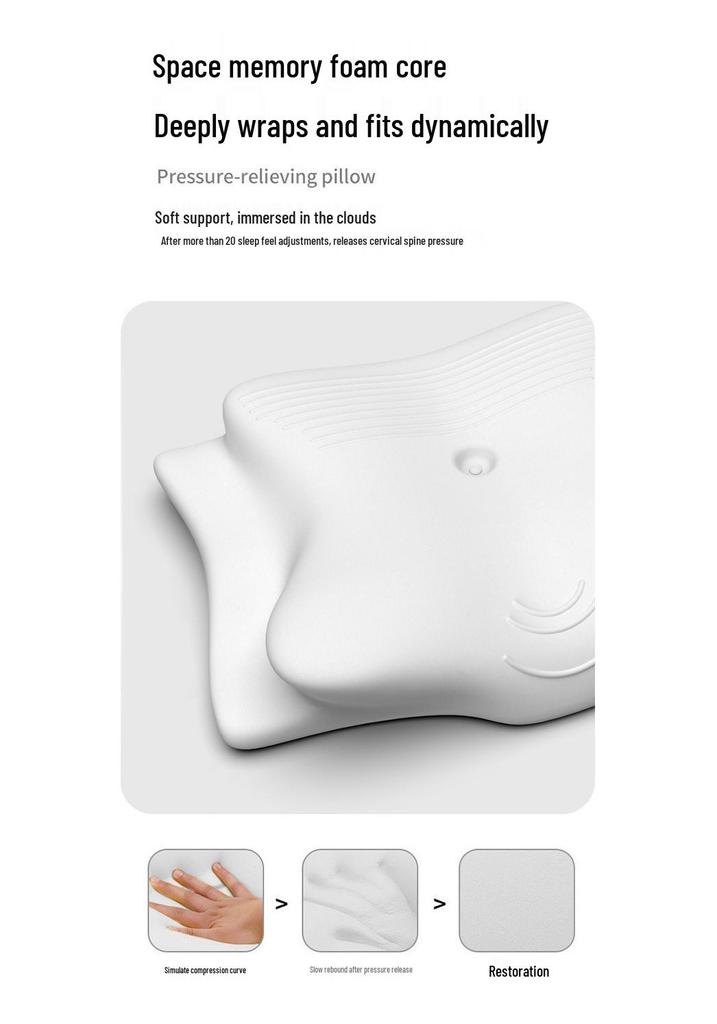 Butterfly-Shaped Memory Foam Neck Pillow: Ergonomic Zoned Support for Supine and Side Sleep Positions