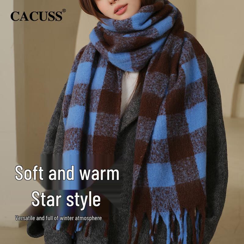 

CACUSS Women s Plaid Warm Winter Scarf Shawl 197cm x 42cm