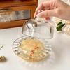 1pcs Chinese Bird's Nest Bowl White Fungus Cup Glass Belt Cover Transparent Delicate High Grade Fruit Dim Sum Dessert Soup Cup