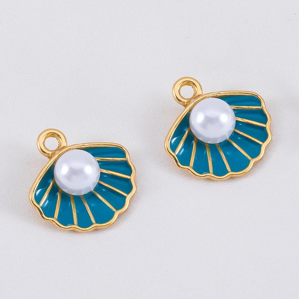 10pcs Trend White Enamel Ocean Coral Conch Fish Bones Fishtail Heart Charms Alloy Pendants DIY Necklace Keychain Jewelry Making