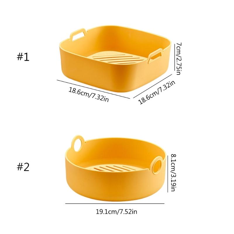Silicone Air Fryer Tray Round/Square Siliocne Air Fryer Bowl for Air Fryer X3UC
