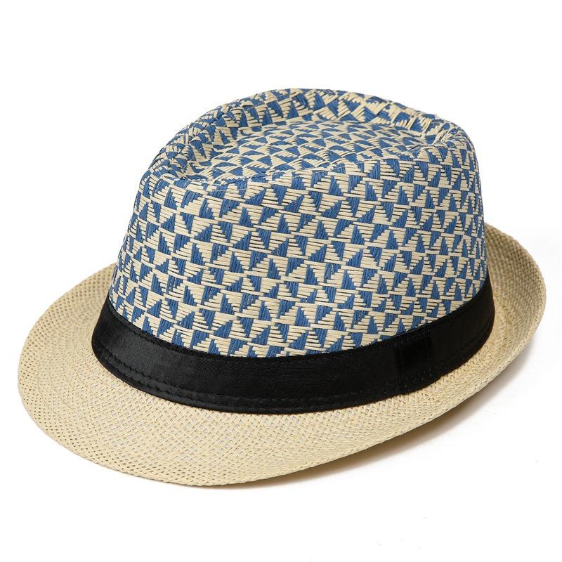 Men's Hat Summer Shade Straw Hat Woven Top Hat Outdoor Spring and Autumn British Jazz Hat