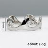 Punk Cool Finger Rings for Women Metal Silver Color Wave Couple  Anniversary Gift Men's Accessories Hot 2025 Jewelry
