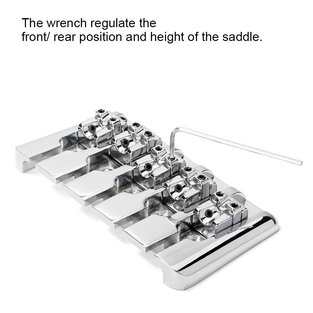 5 String Electric Bass Guitar Saddle Set with 5 Screws Wrench Repair Parts