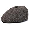 Checkered Men Pattern Duckbill Hat Ear Protection Cotton Cap Headwear Outdoor