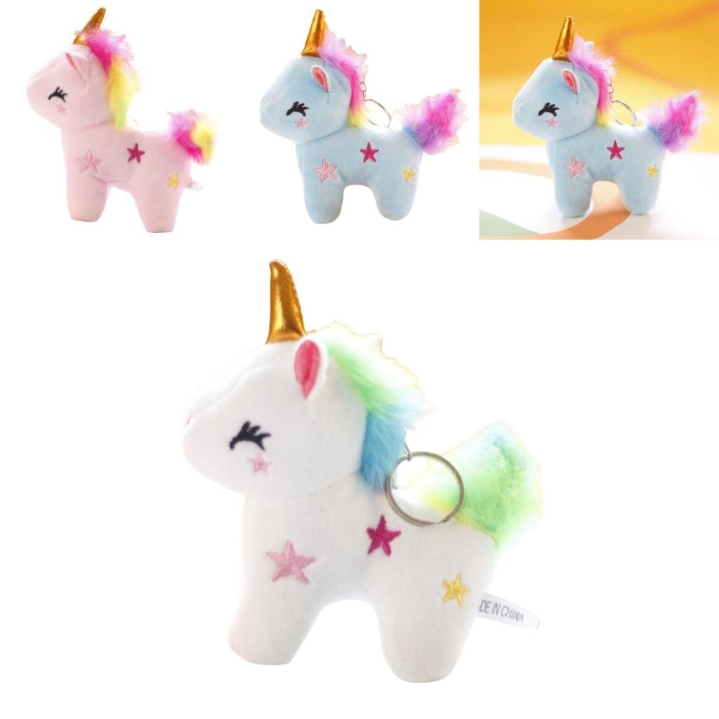 Adorable Rainbow Unicorn Plush Keychain Wholesale Pony Doll Pendant For Girls' Backpacks