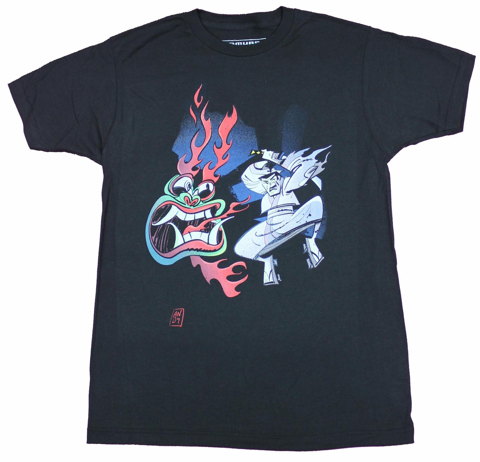 Samurai Jack Adult New T-Shirt - Jumping Jack Attack Pic S