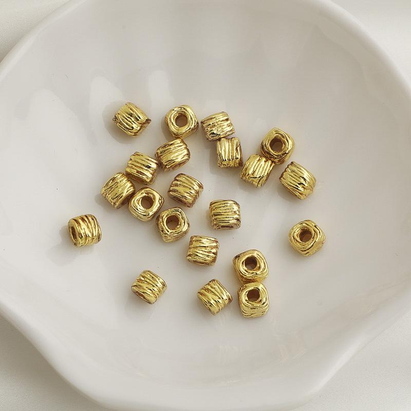 14K Gold Filled Farbechtheit Unregelmäßige Spirale Quadratische Abstandshalter Perlen Halskette DIY Material