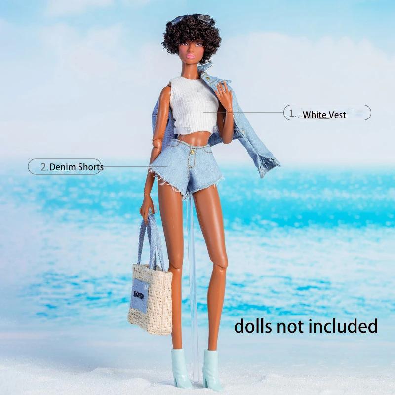 New 32Cm Supermodel Doll Toy 1/6 Dress Up Doll Short Hair Black Skin 12 Joint Movable Body + Head Diy Toy Girl Birthday Gifts