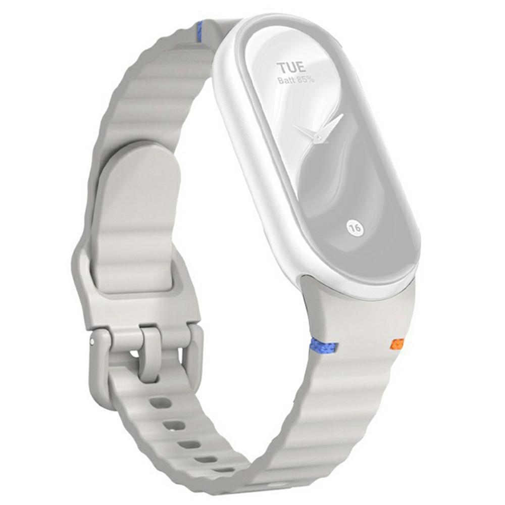 

Watch Band For Xiaomi Smart Band 10/9/8 Stitching Line Wavy Pattern Silicone Wrist Strap G