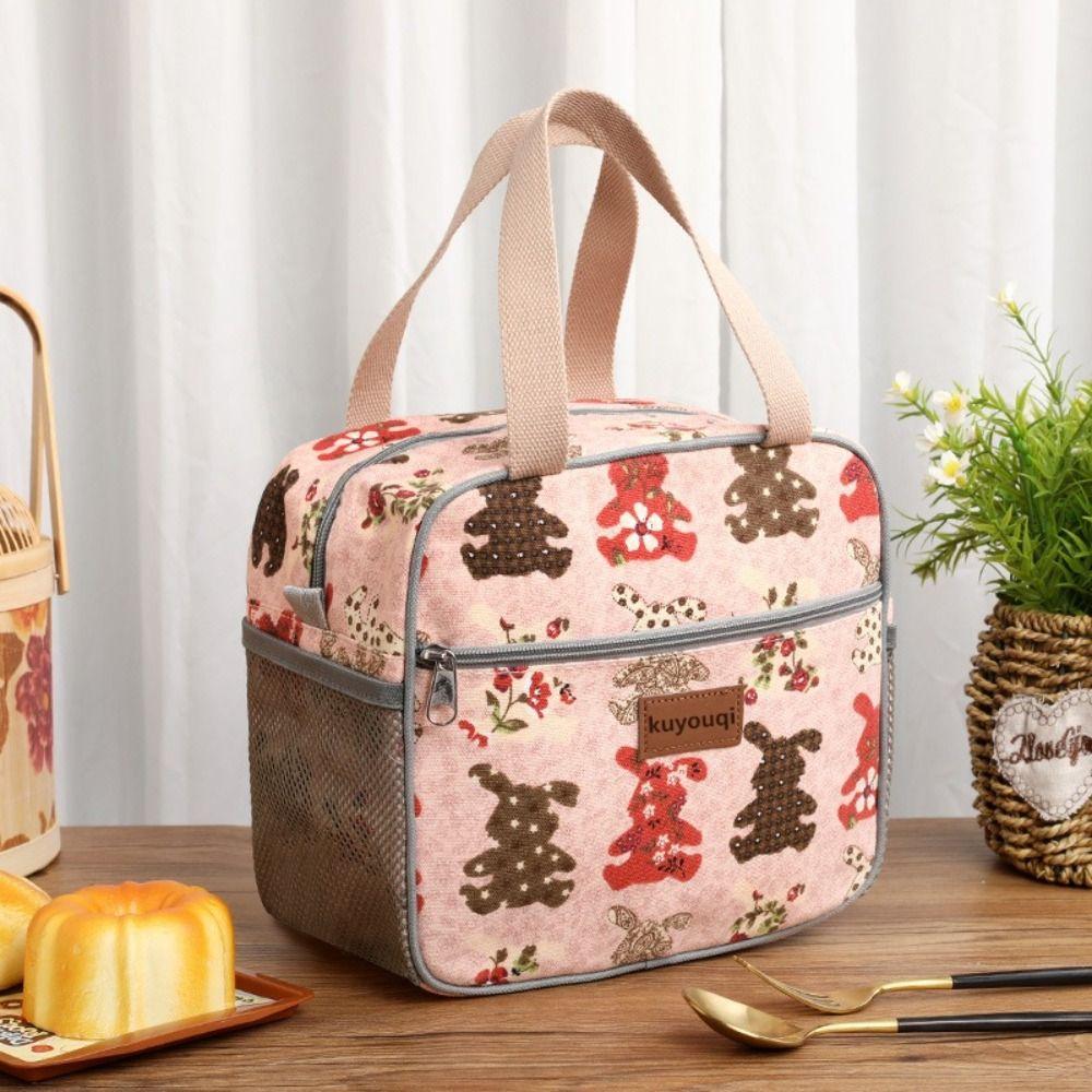 Fashion Handbag Lunch Bag Large Capacity Thermal Waterproof Insulated Bag Kawaii Cute Thickened Thermal Insulation Bag Women