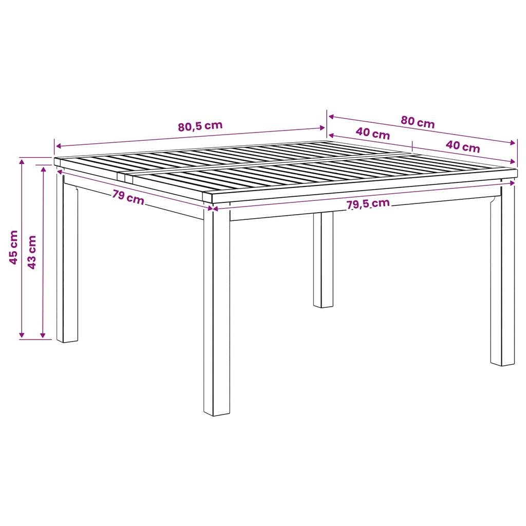 Coffee Table White 80 x 80.5 x 45 cm Solid Acacia Wood