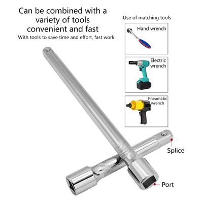 Chiave a cricchetto a bussola Barra di prolunga 1/2" Barre lunghe 75/125/250 mm Elettroplaccatura superficiale Grado professionale
