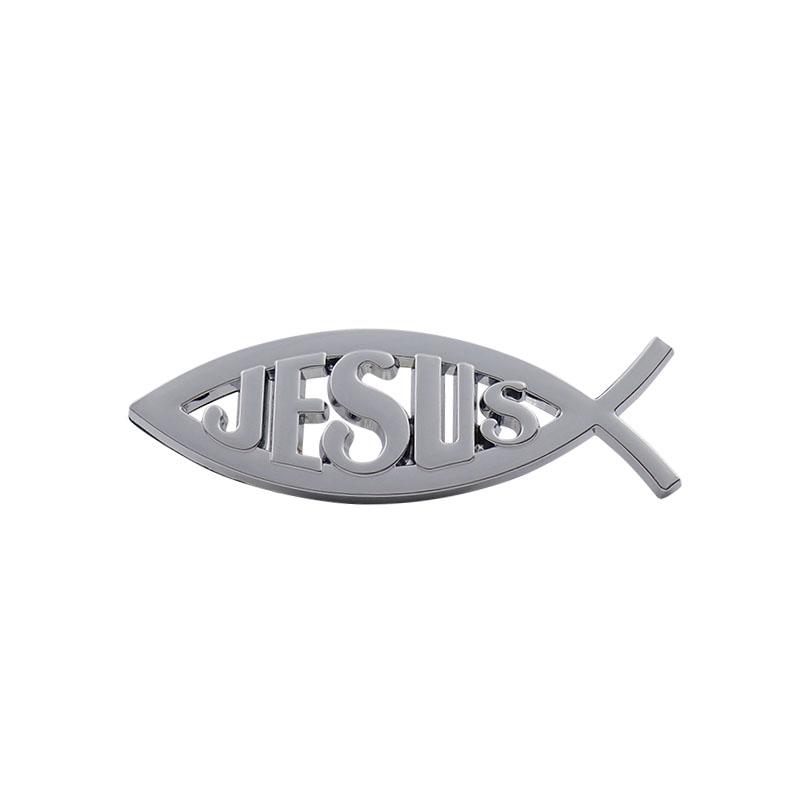 3D Premium Jesus Fish Symbol Logo for Car Motorcycle Engine Hood Fender Trunk Tail Rear Bonnet Nameplate Decal Emblem Badge Sticker