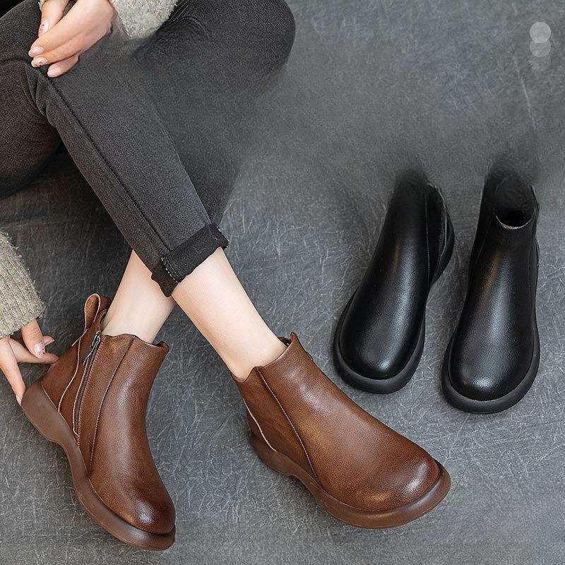 Retro Boots Women's Boots Best-selling Shoes Short Boots Versatile Chunk-heeled Women's Boots
