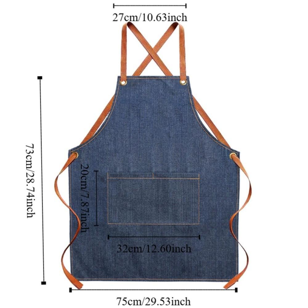 Dirt-resistant Cross Back Denim Apron with Pocket Studio Work Clothes  Bartenders