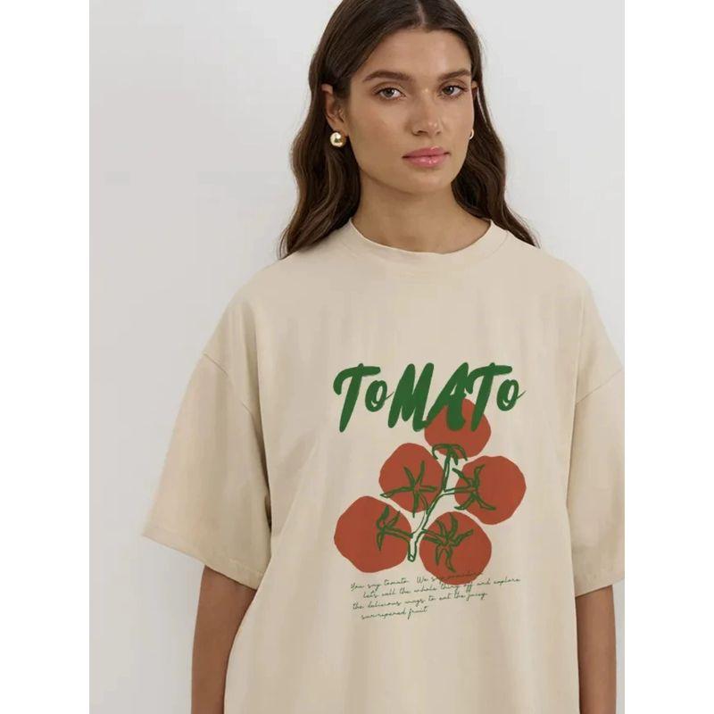 New Letter Printed T-Shirt Fashion Wind New Fashion Casual Loose round Neck Print T-shirt