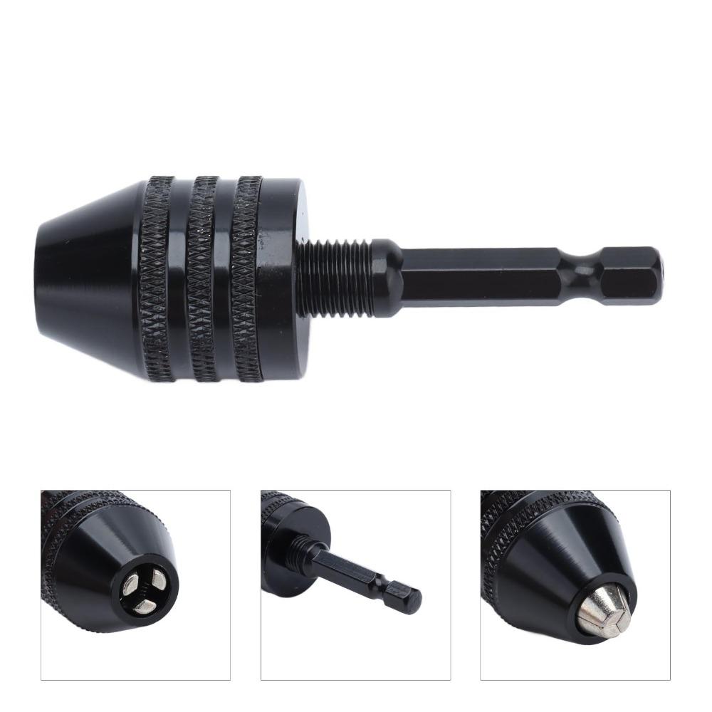 Black Hex Shank Chuck 1/4 Inch Drill Bit Chuck Tool Keyless Drill Chuck  Grinding Machine