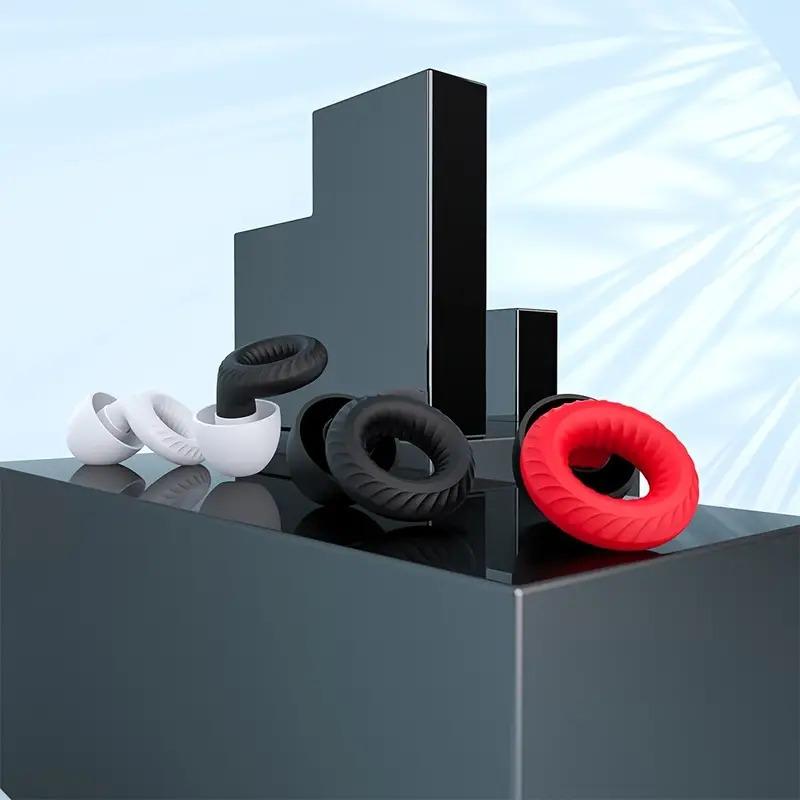 1Pair Sleep Noise Reduction Earplug Soft Silicone Waterproof Upgraded model Reusable Suitable Sleep Swimming Noise Filter Creat