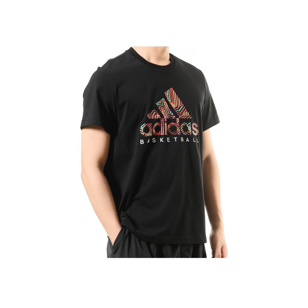 Adidas Logo Print Casual Sports T-Shirt Men Tops Black DN8359
