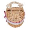 Wicker Picnic Basket with Removable Liner Empty Picnic Hamper Basket with Lid and Handle for Easter Camping Mother S Day