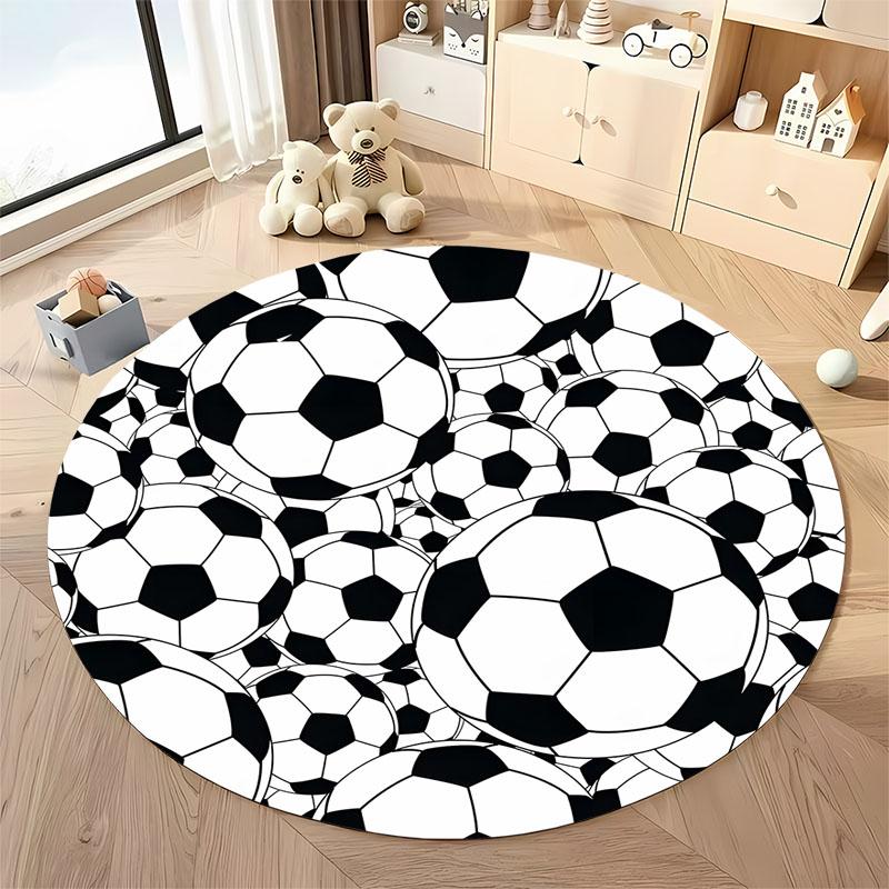 Free Shipping! Round Soccer Ball Carpet for Sports Enthusiasts' Room Round Carpet for Home Sofa Bedroom, Gift
