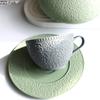 Blumenrelief Keramiktasse&Untertasse Blumenmuster Kaffeetasse Esstisch Milchbecher Nachmittagstee Teetasse Fruchtsaftbehälter