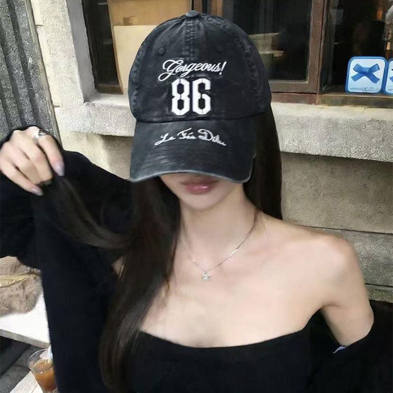 Vintage Cotton Baseball Cap With Embroidered Letter Design For Men And Women Sun Protection
